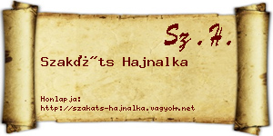 Szakáts Hajnalka névjegykártya